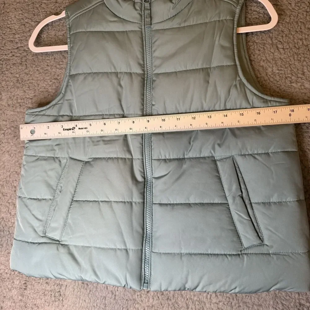 The Children's Place Green Girls Puffer Full Zip Vest Pockets‎ Size XL 14 NWOT